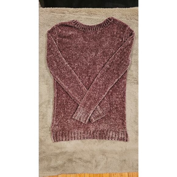 ORVIS Chenille Sweater Pink Misty Rose V Neck, Split Hem Soft Womens Sz M, New - Picture 2 of 8